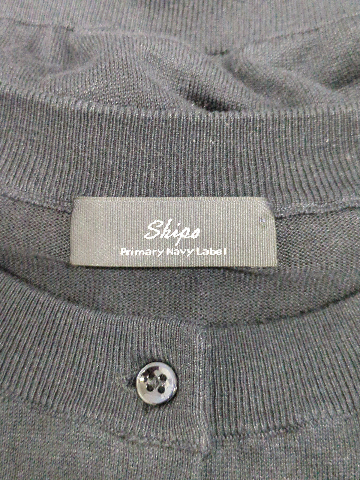 SHIPS Primary Navy Label:〈手洗い可能〉シルク リネン クルーネック カーディガン