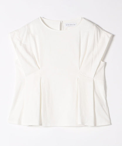quaranciel:〈手洗い可能〉ウエストシェイプ フレンチスリーブ TEE
