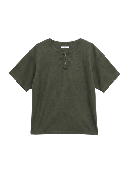 SHIPS: レノクロス オーバーダイ ヘンリーネック Tシャツ