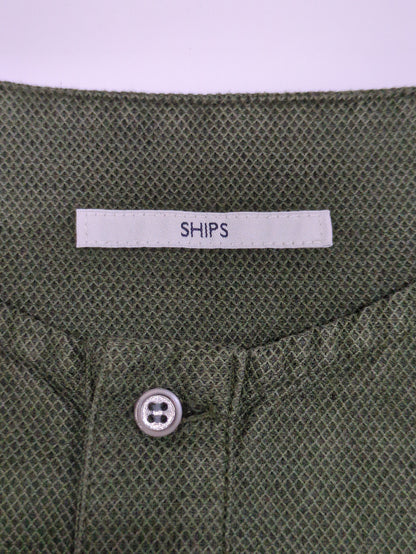 SHIPS: レノクロス オーバーダイ ヘンリーネック Tシャツ