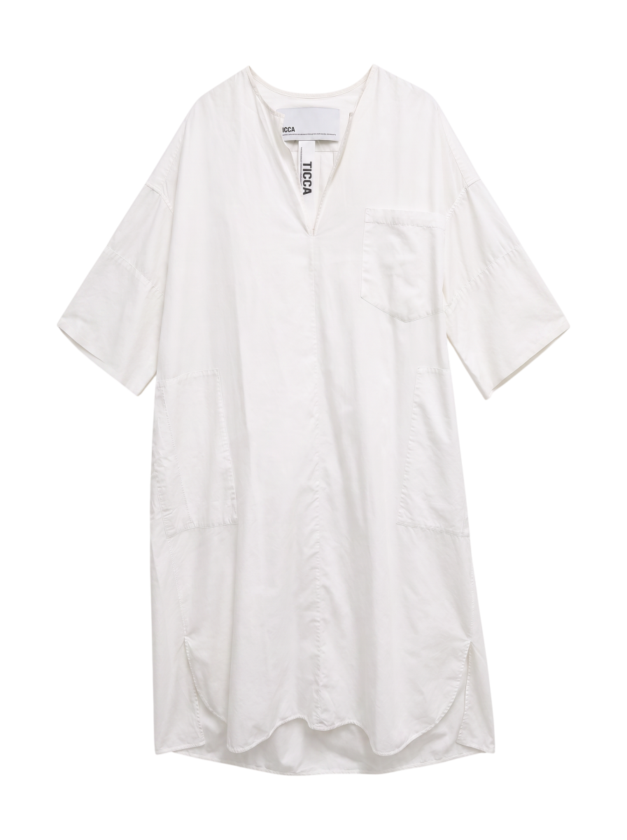 TICCA:Key Neck S/S Long Dress
