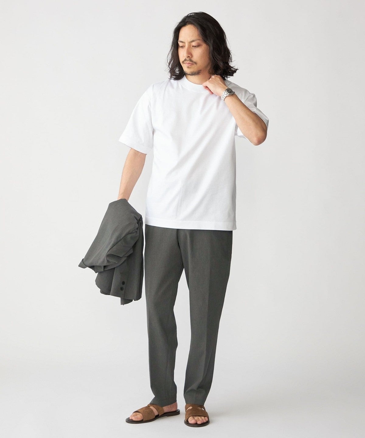SHIPS: ハイゲージ クルーネック ポンチ Tシャツ