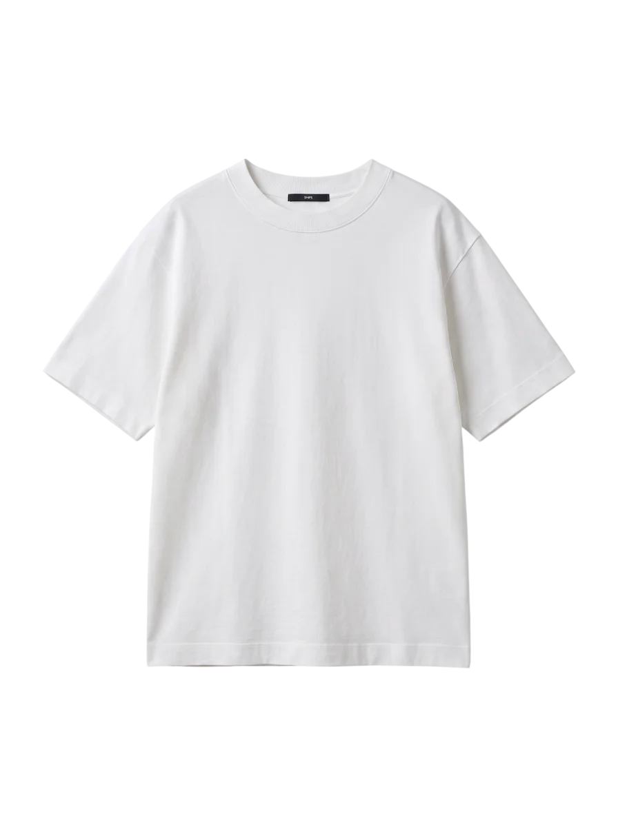 SHIPS: ハイゲージ クルーネック ポンチ Tシャツ