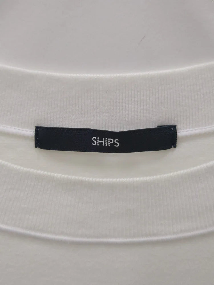 SHIPS: ハイゲージ クルーネック ポンチ Tシャツ