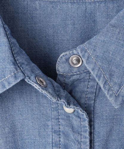 〈洗濯機可能〉シャンブレー オーバー ウエスタン シャツ 24SS
