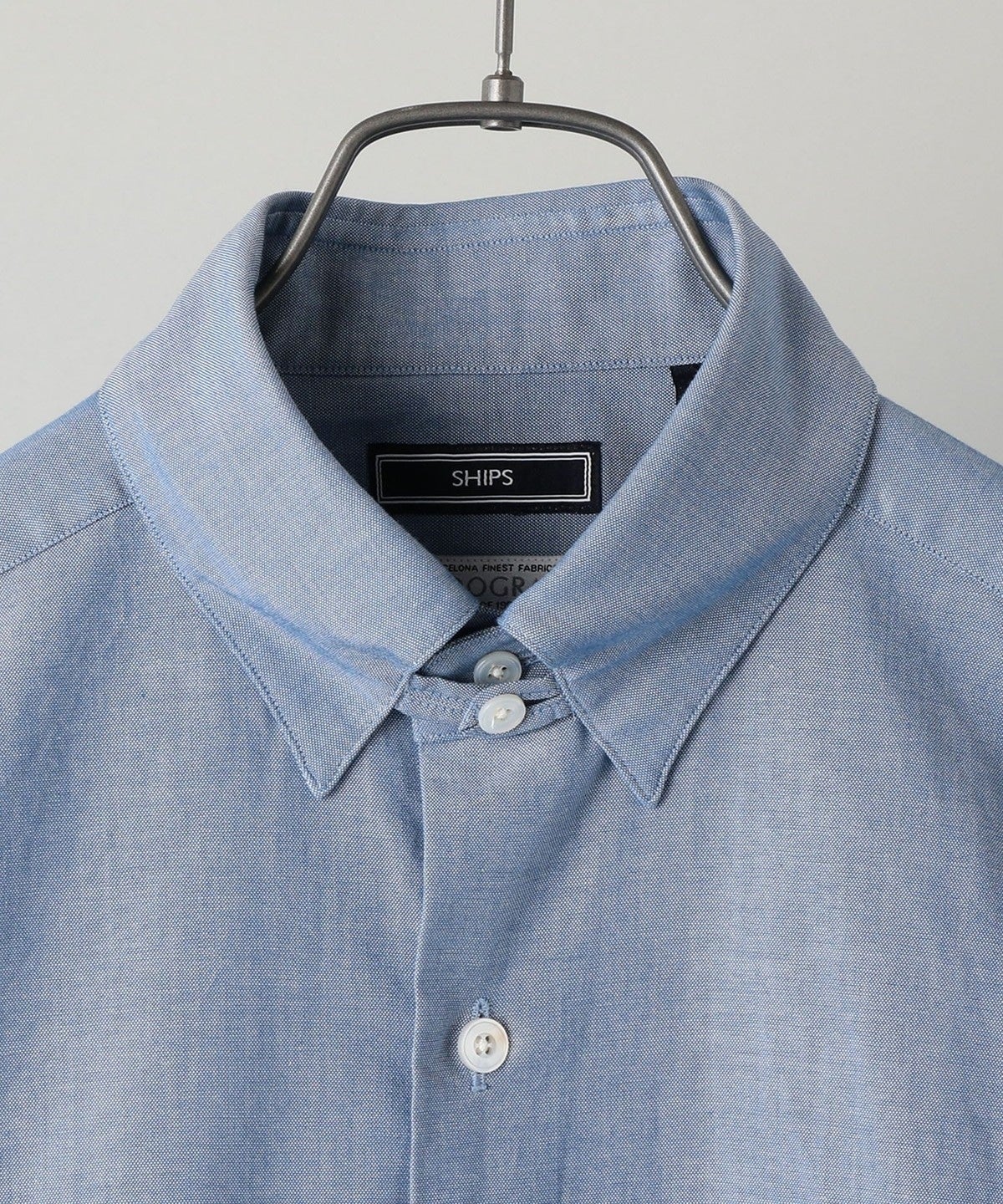 SHIPS:SPAIN FABRIC シャンブレー タブ カラー シャツ