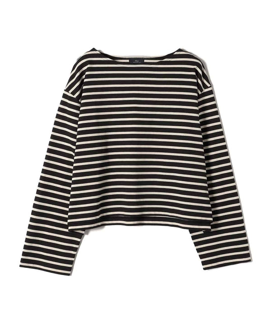 SHIPS Primary Navy Label:〈洗濯機可能〉ボリューム ワイド ボーダー プルオーバー