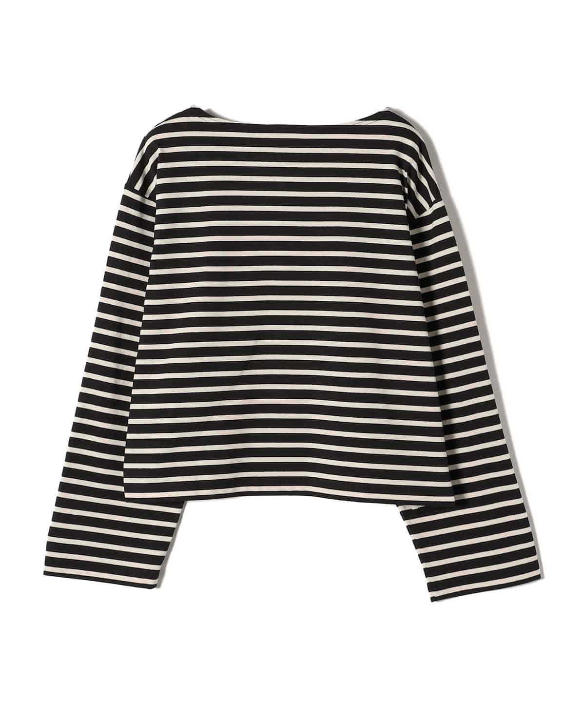 SHIPS Primary Navy Label:〈洗濯機可能〉ボリューム ワイド ボーダー プルオーバー