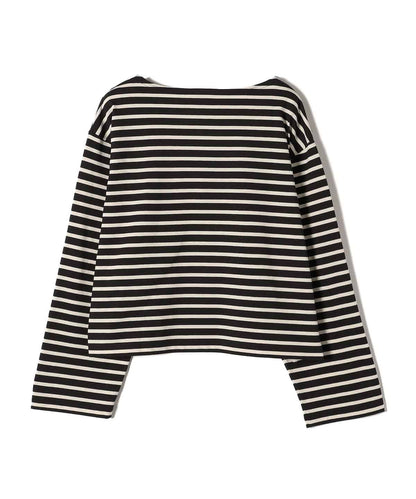 SHIPS Primary Navy Label:〈洗濯機可能〉ボリューム ワイド ボーダー プルオーバー