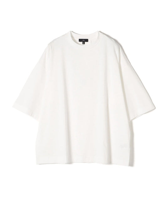 SHIPS Primary Navy Label:コットンショートスリーブプルオーバー