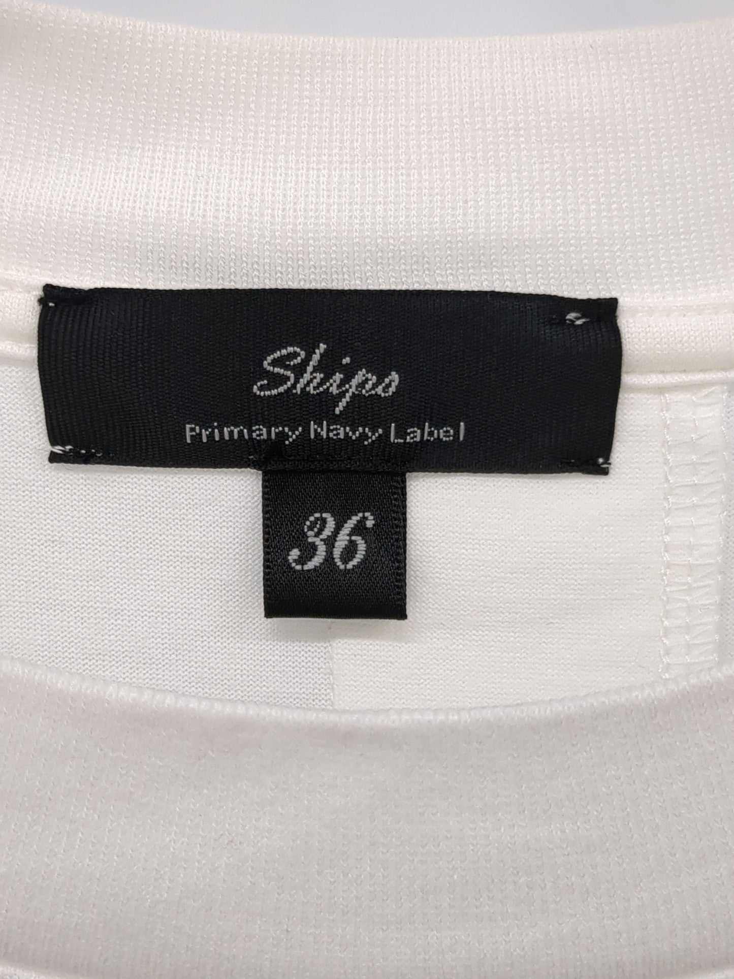 SHIPS Primary Navy Label:コットンショートスリーブプルオーバー