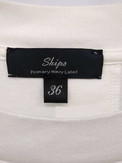 SHIPS Primary Navy Label:コットンショートスリーブプルオーバー