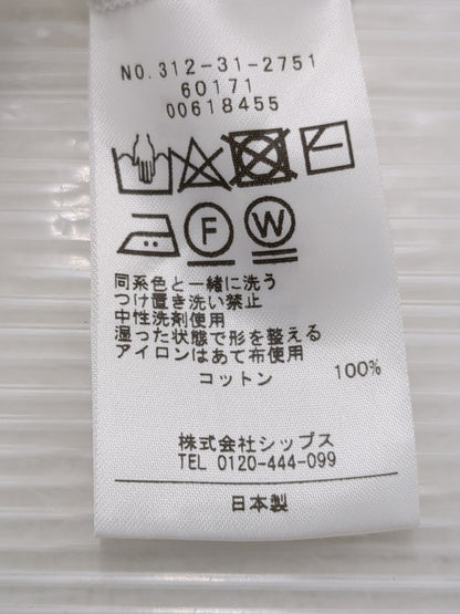 SHIPS Primary Navy Label:コットンショートスリーブプルオーバー