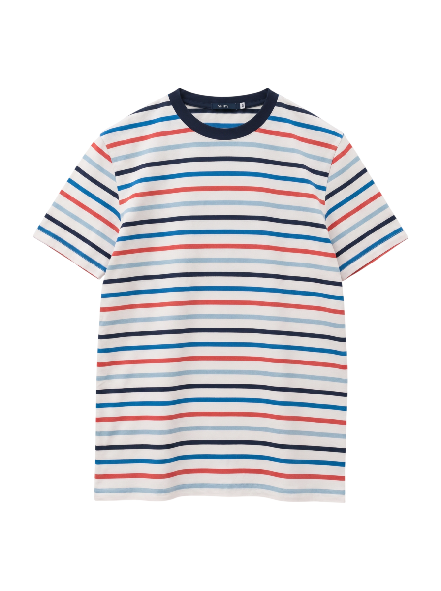SHIPS KIDS:140〜160cm / オーガニック コットン ボーダー TEE