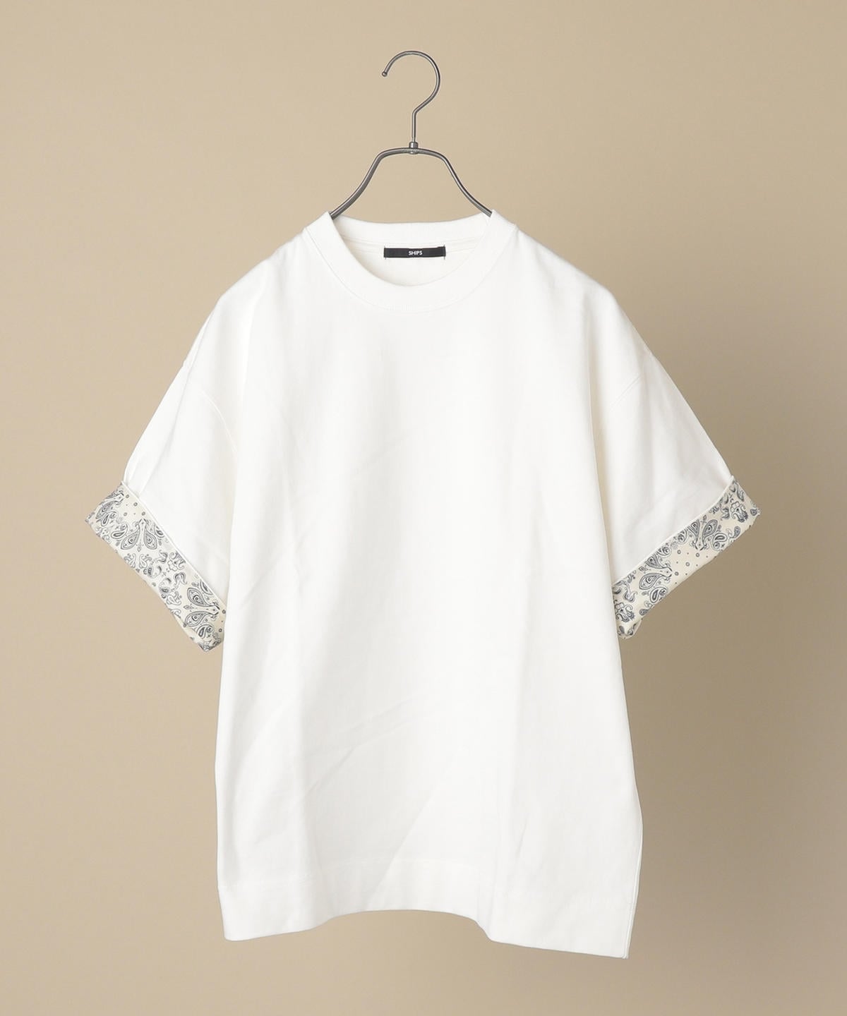 SU: ビッグシルエット ロールアップ バンダナ Tシャツ
