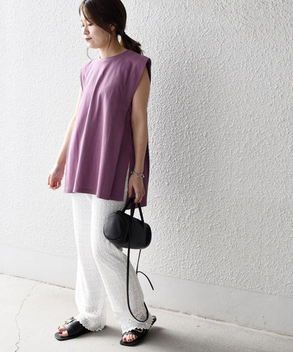 〈手洗い可能〉レースセミフレアパンツ