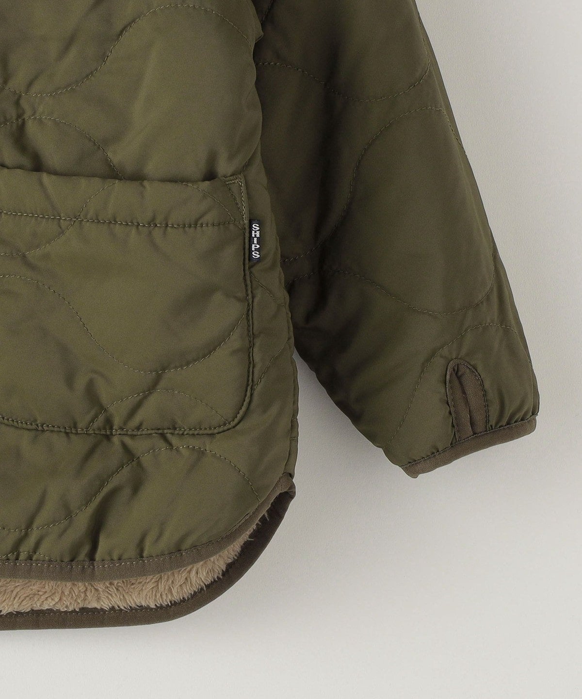 SHIPS KIDS:100〜130cm / 〈洗濯機可能〉ボア×キルト リバーシブル ジャケット