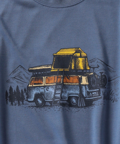 【SHIPS別注】UNITED BY BLUE: CAMPING CAR プリント Tシャツ