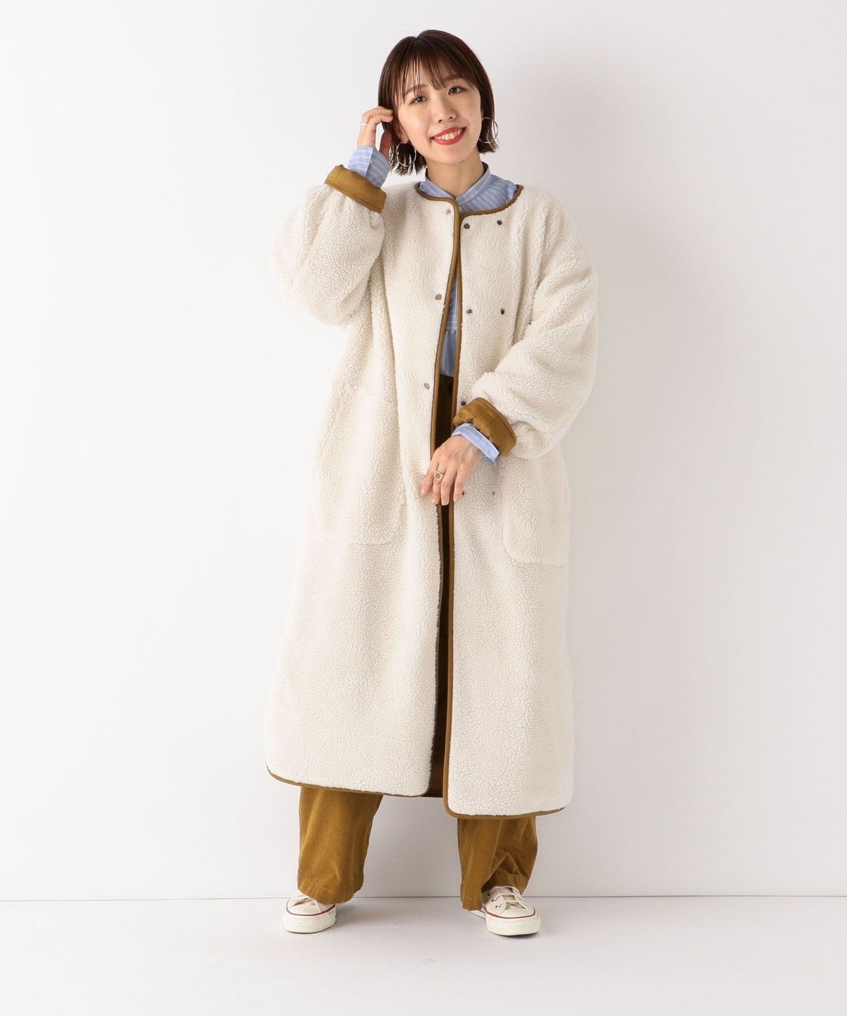 SHIPS any: ボア リバーシブル コート