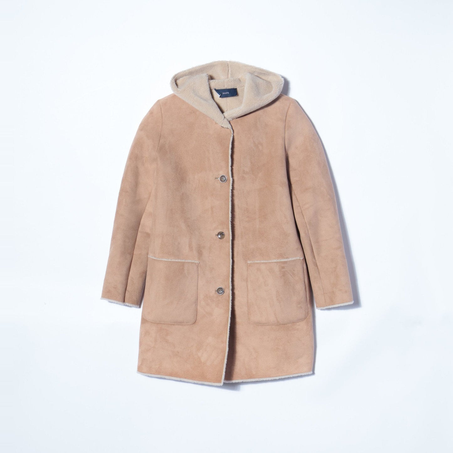 SHIPS:FAKE MOUTON HOOD COAT