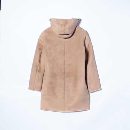 SHIPS:FAKE MOUTON HOOD COAT