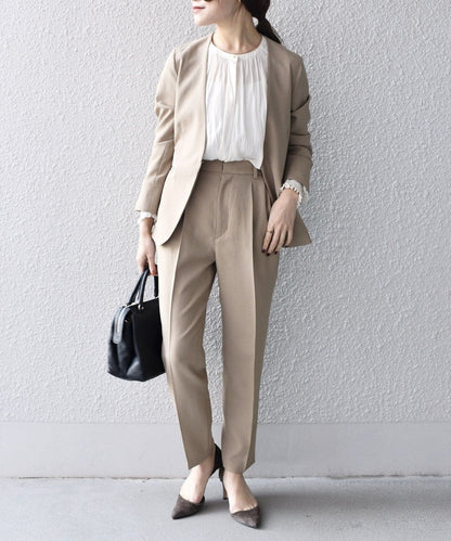 〈手洗い可能〉リネンライクジャケット（セットアップ対応）