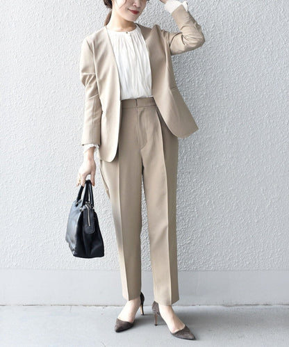 〈手洗い可能〉リネンライクジャケット（セットアップ対応）