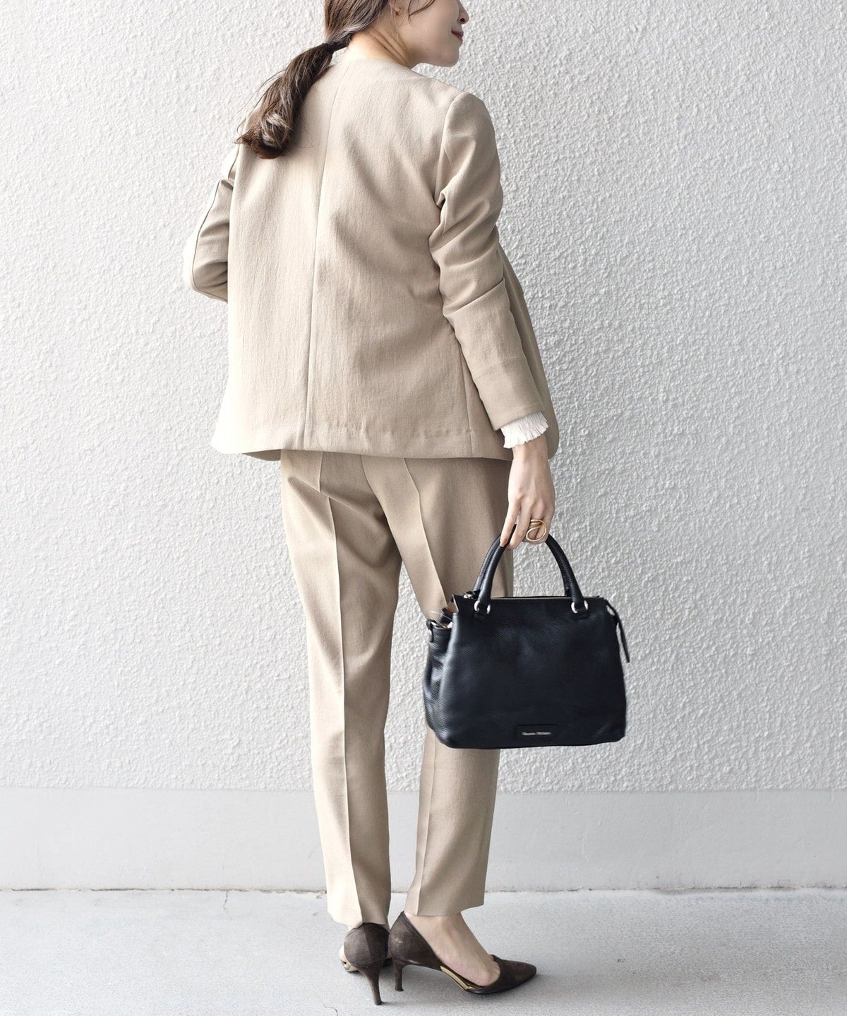 〈手洗い可能〉リネンライクジャケット（セットアップ対応）