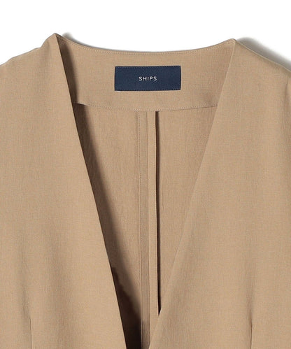 〈手洗い可能〉リネンライクジャケット（セットアップ対応）