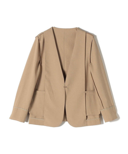 〈手洗い可能〉リネンライクジャケット（セットアップ対応）