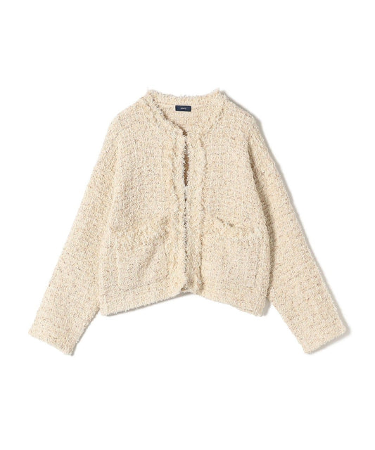 〈手洗い可能〉ラメ ツイード フリンジ ジャケット 24SS