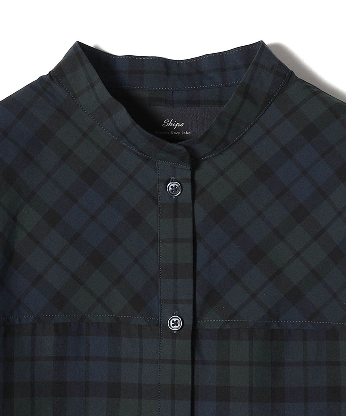 SHIPS Primary Navy Label:〈洗濯機可能〉ブラック ウォッチ シャツ