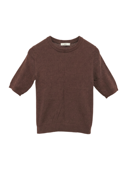 〈手洗い可能〉コットン ナイロン リブ ニット TEE