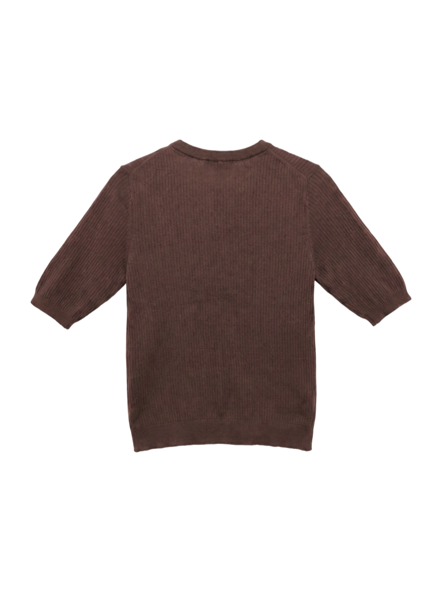 〈手洗い可能〉コットン ナイロン リブ ニット TEE