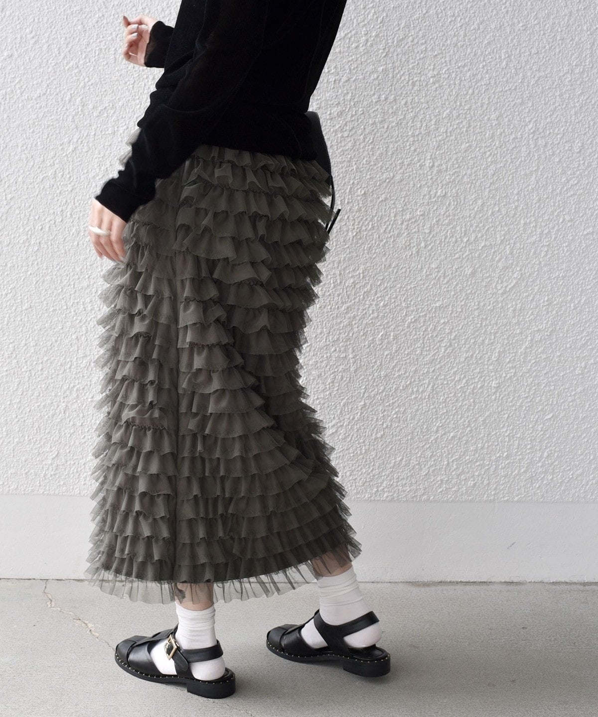 TORRAZZO DONNA:〈手洗い可能〉メッシュ フリル スカート