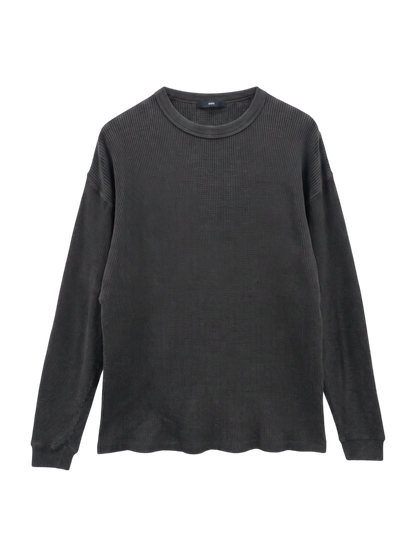 SHIPS: ベーシック ワッフル 長袖 Tシャツ