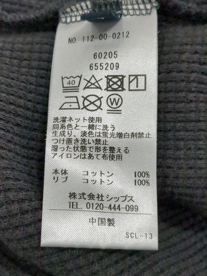 SHIPS: ベーシック ワッフル 長袖 Tシャツ