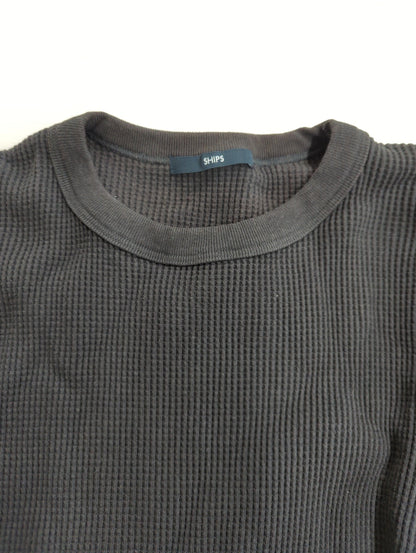 SHIPS: ベーシック ワッフル 長袖 Tシャツ