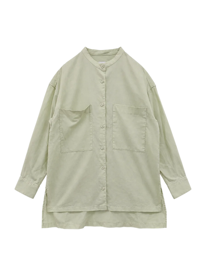 【WEB限定】SHIPS any: 〈洗濯機可能〉リネン ミックス スタンドカラー ポケット シャツ 25SS