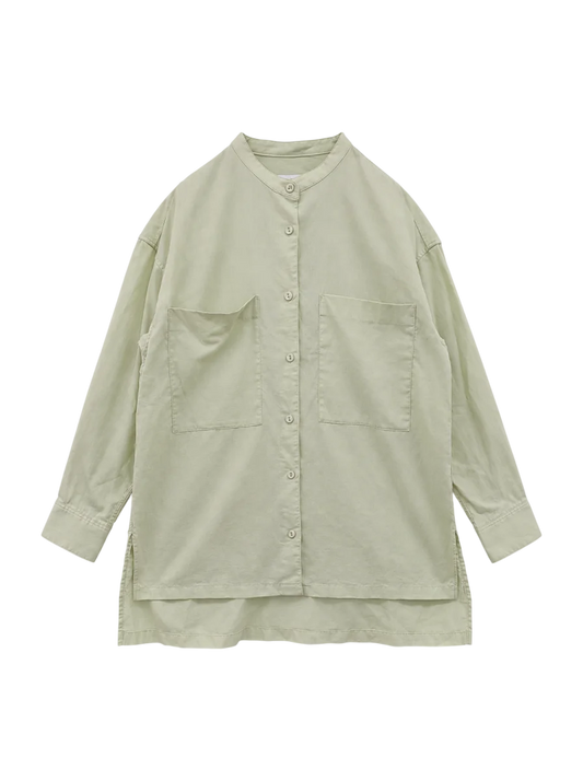 【WEB限定】SHIPS any: 〈洗濯機可能〉リネン ミックス スタンドカラー ポケット シャツ 25SS