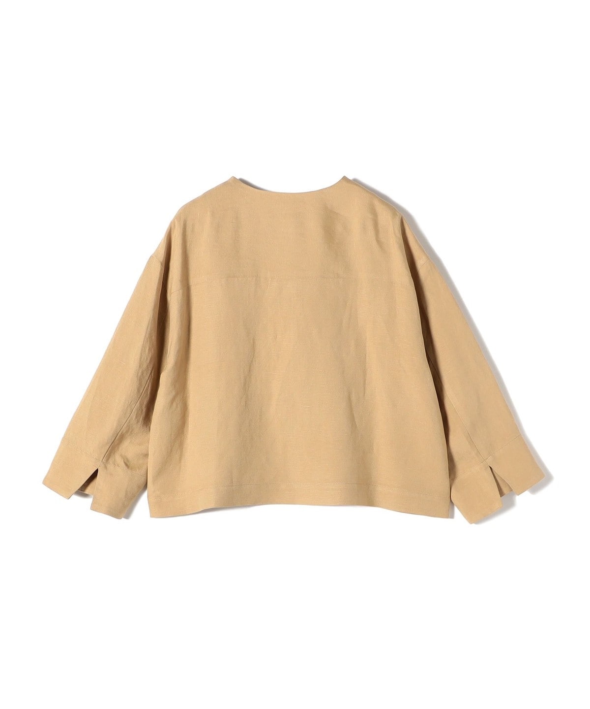 SHIPS Primary Navy Label:麻 レーヨン ノーカラー 羽織