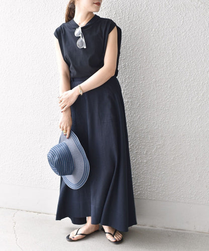 【WEB限定】〈手洗い可能〉リネンレーヨンベイカースカート