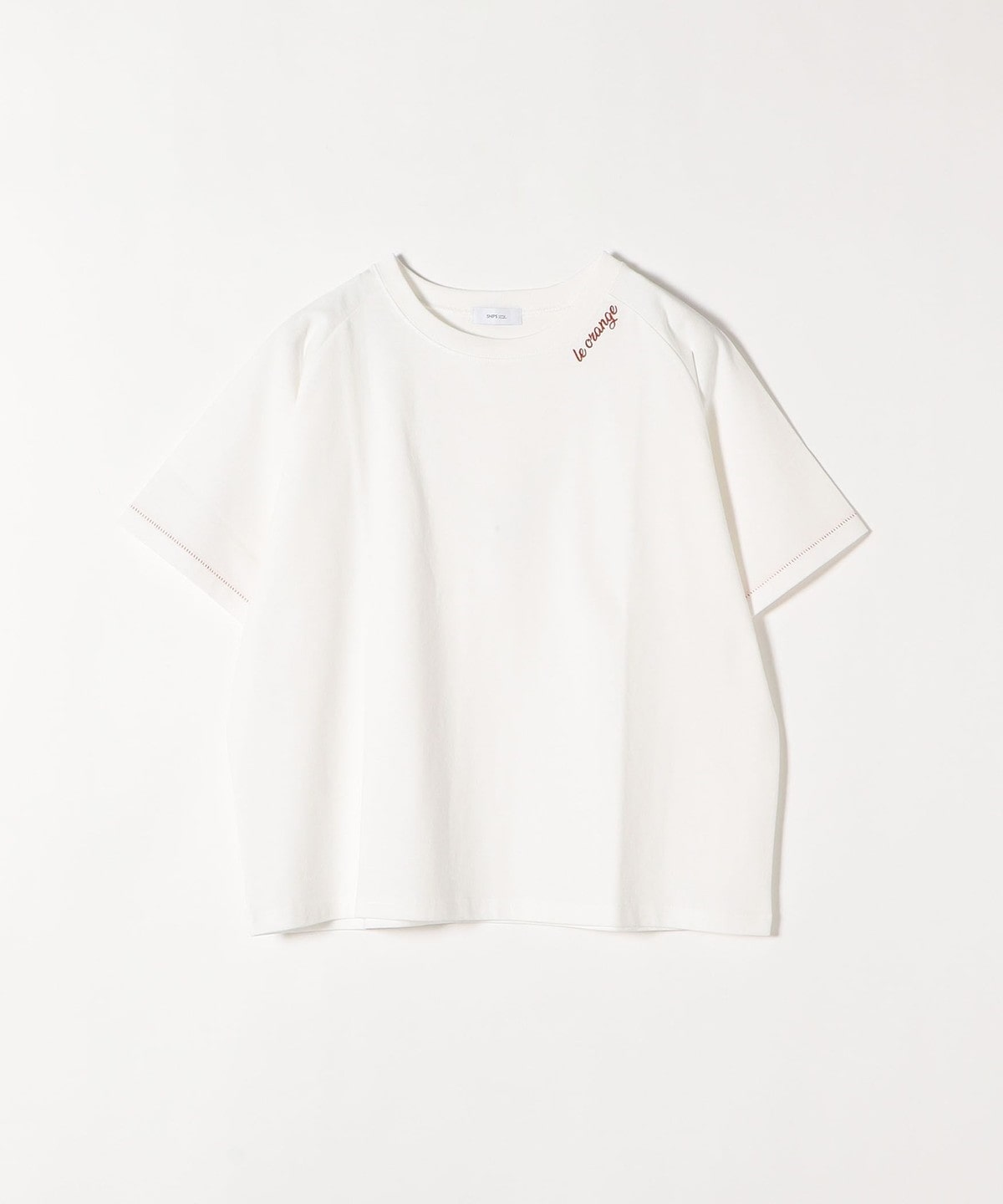 SHIPS any:〈ウォッシャブル〉ネック エンブロイダリー TEE