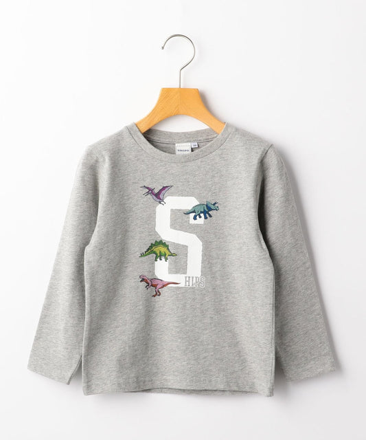 SHIPS KIDS:Sロゴ×恐竜 プリント 長袖 TEE(100〜130cm)