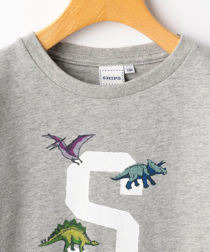 SHIPS KIDS:Sロゴ×恐竜 プリント 長袖 TEE(100〜130cm)
