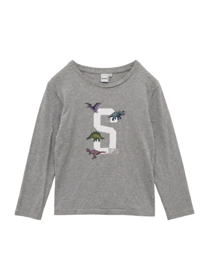 SHIPS KIDS:Sロゴ×恐竜 プリント 長袖 TEE(100〜130cm)