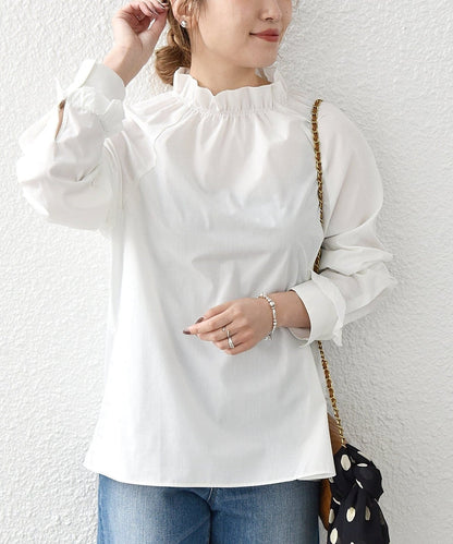 SHIPS any:〈洗濯機可能〉REPREVE ポイント フリル ブラウス