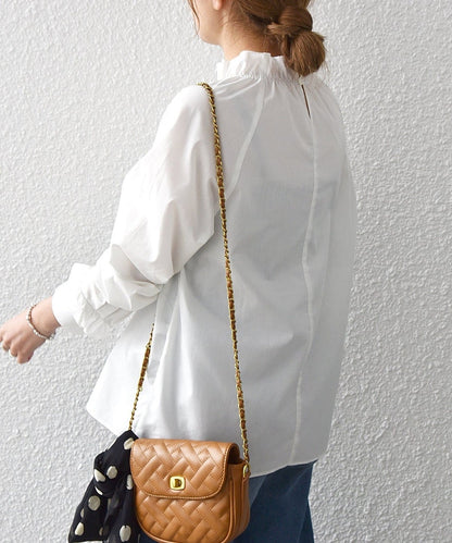 SHIPS any:〈洗濯機可能〉REPREVE ポイント フリル ブラウス