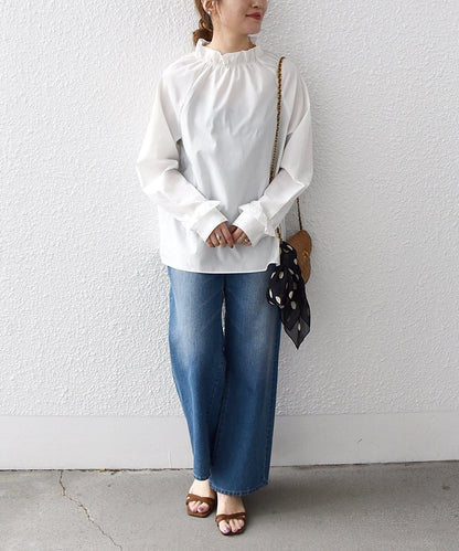 SHIPS any:〈洗濯機可能〉REPREVE ポイント フリル ブラウス