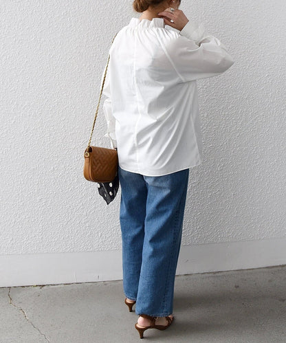 SHIPS any:〈洗濯機可能〉REPREVE ポイント フリル ブラウス